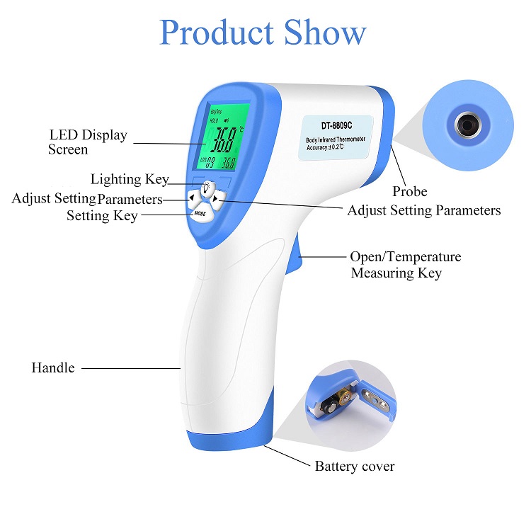 Thermometer infrared forehead digital thermometers gun prices non contact forehead ir laser body manufacturers baby adult